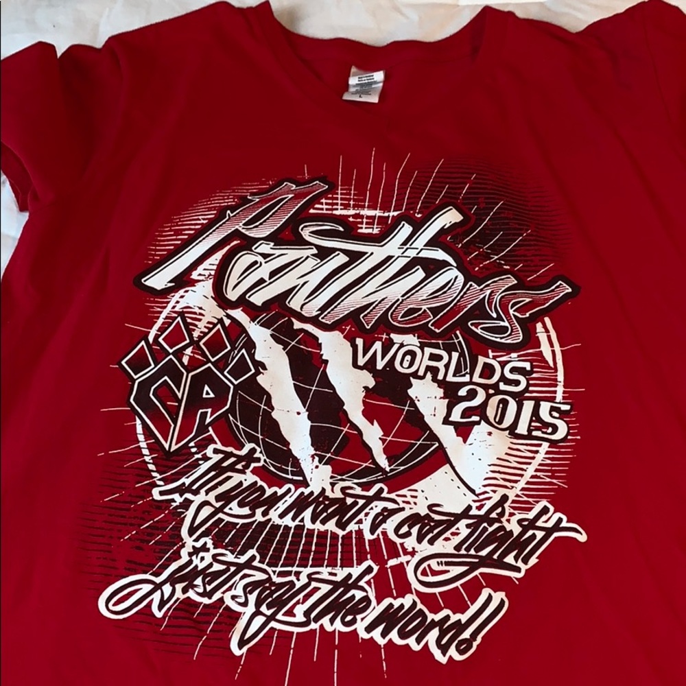 Panthers 2015 worlds V-neck